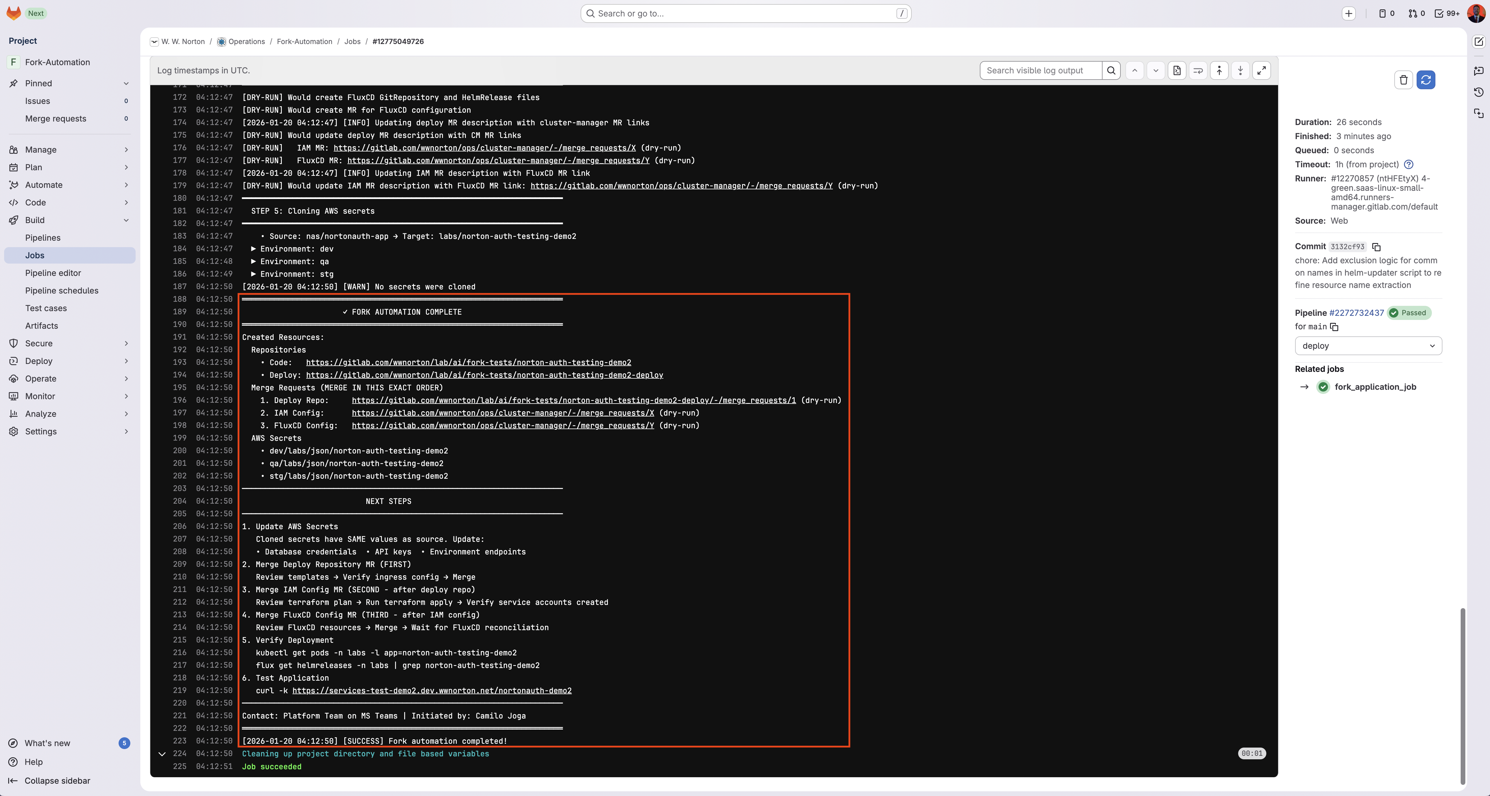 Pipeline execution showing progress Pipeline execution in progress