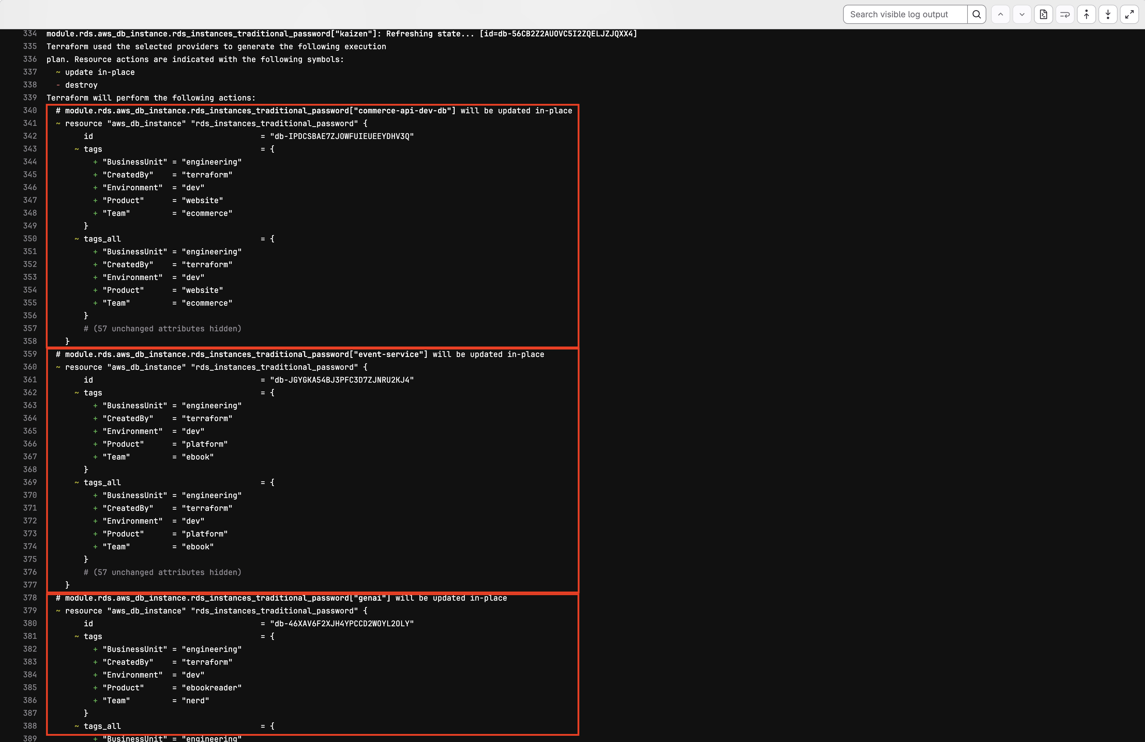 Terraform plan output on a merge request Terraform plan output on a merge request